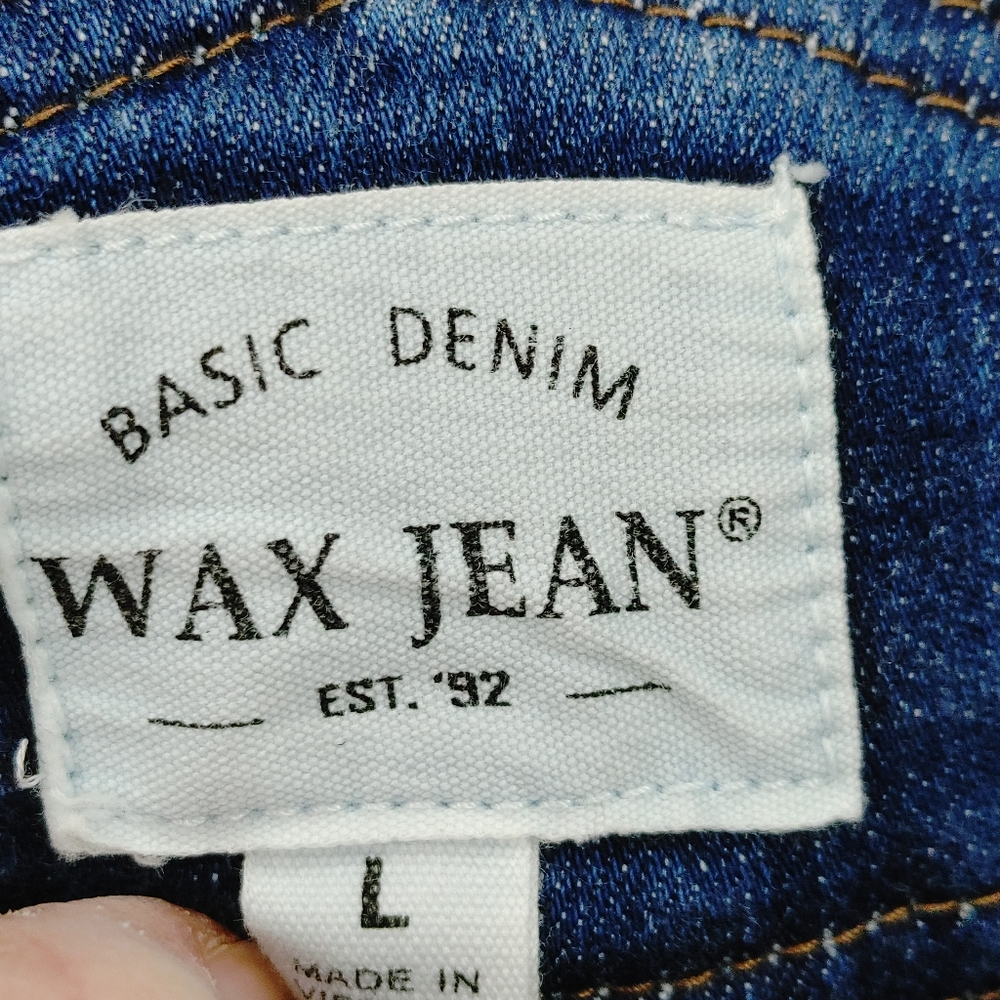 90's WAX JEAN DESTRUCTION WASH OVERALL DRESS L - Picture 10 of 10